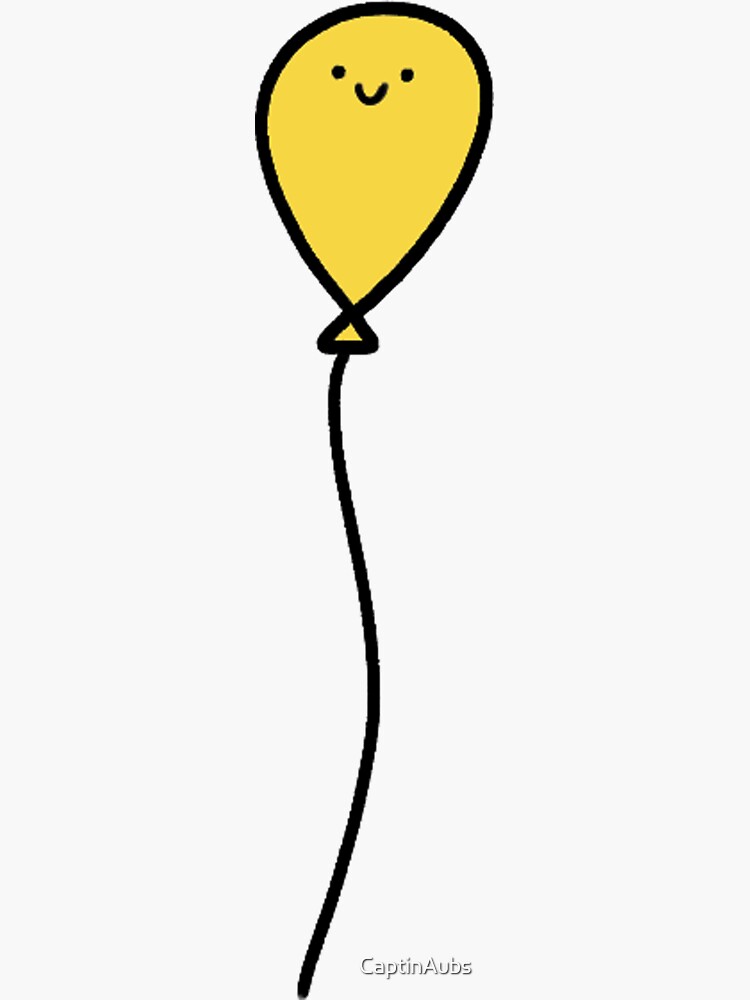 Thumbnail 3 of 3, Sticker, Happy yellow balloon designed and sold by CaptinAubs.
