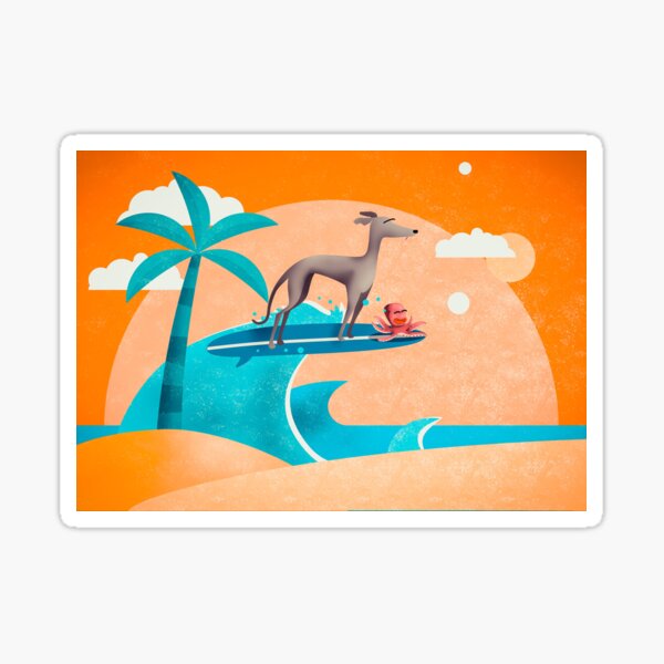 Wheee - Greyhound and hitchhiker Sticker