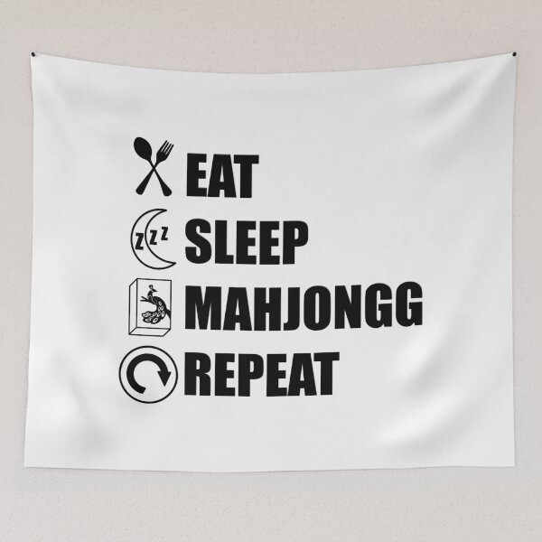 Item preview, Eat Sleep Mahjongg Repeat designed and sold by Gsallicat.