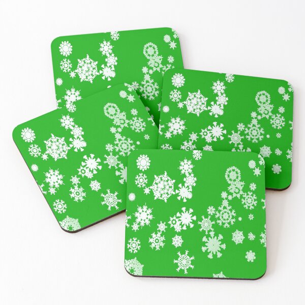 Item preview, White Winter Snowflakes on Green designed and sold by AlteredAtelier.