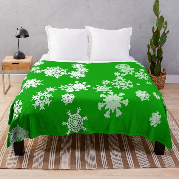 Item preview, White Winter Snowflakes on Green designed and sold by AlteredAtelier.