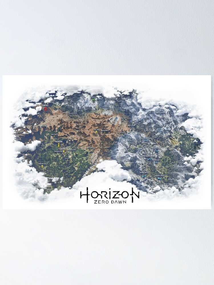 Horizon Zero Dawn Map Poster By Man Os Redbubble