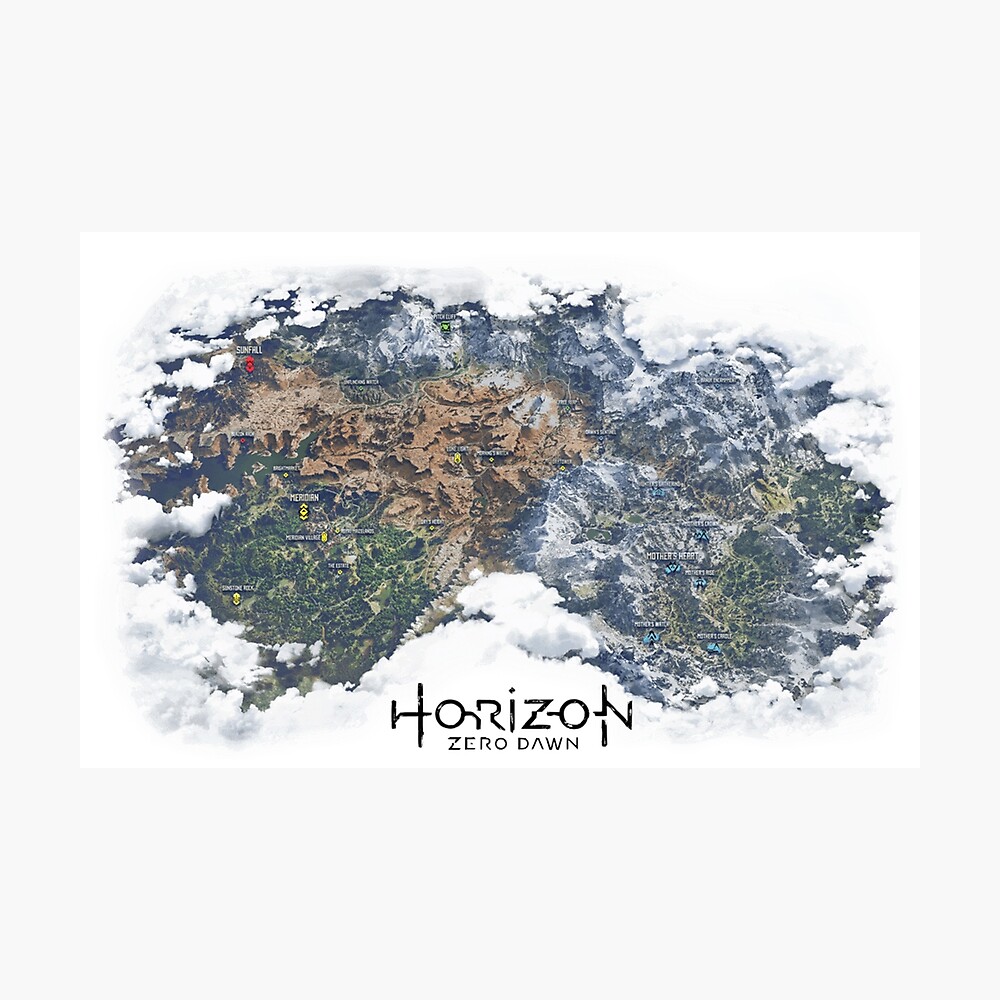 Horizon Zero Dawn Map Poster By Man Os Redbubble