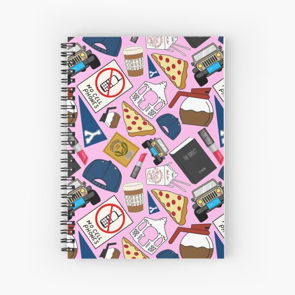 Luke’s Coffee Cap No Cell Phones Diner Gazebo Pizza Icons All Over Print Pink Pack Spiral Notebook