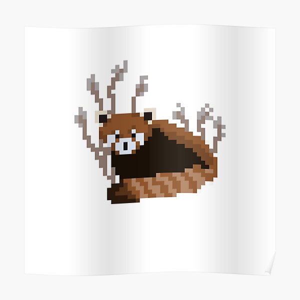Red Panda Pixel Art Poster