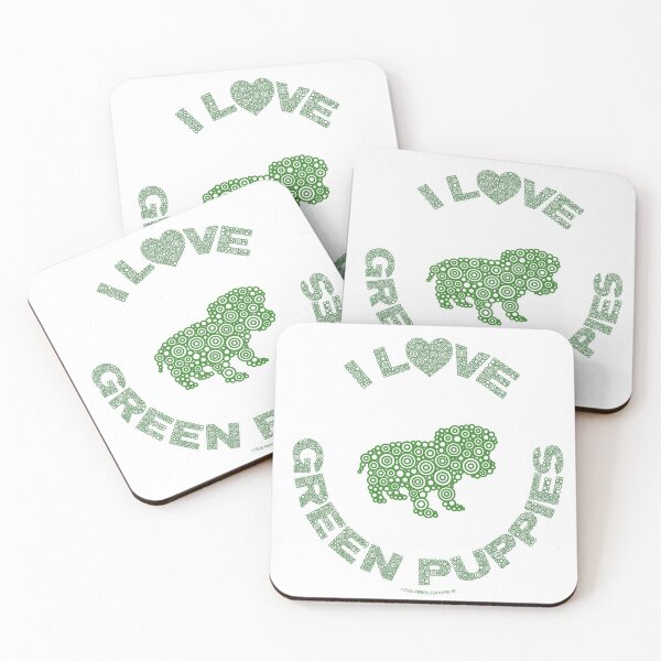 Item preview, I Love Green Puppies Circle Design designed and sold by Pierre Bernard Jr.