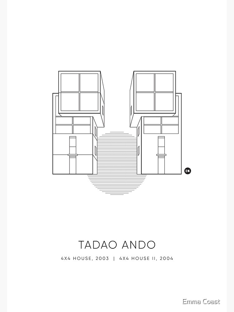 Tadao Ando, 10x10 House Graphic Line Drawing Canvas Print for Sale by  Emma Coast