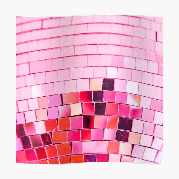pink disco ball Poster