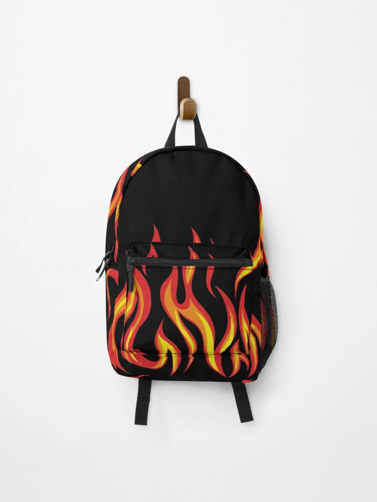 buy leather flame backpack fire flames