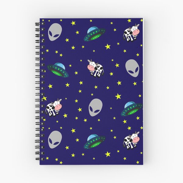 Item preview, Aliens, cow, ufo and stars pattern blue background designed and sold by oxoxoxo.