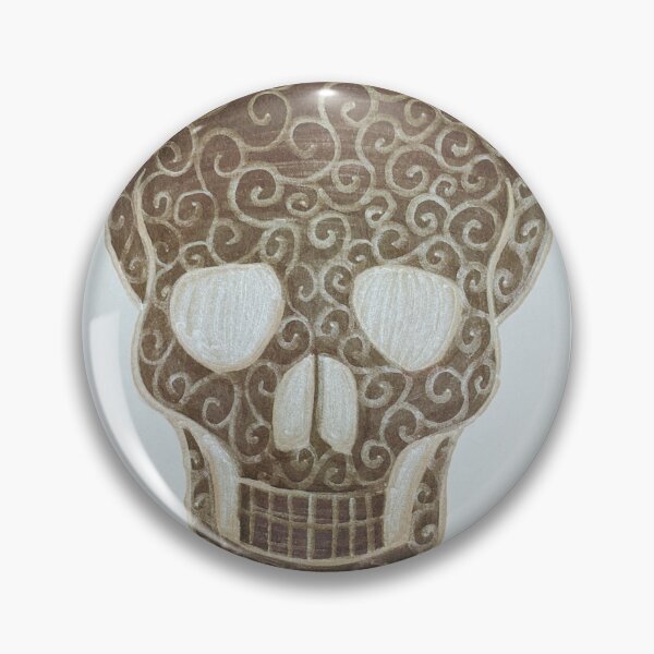 Item preview, Black Skull with Gold Spirals designed and sold by PaintAlchemy.