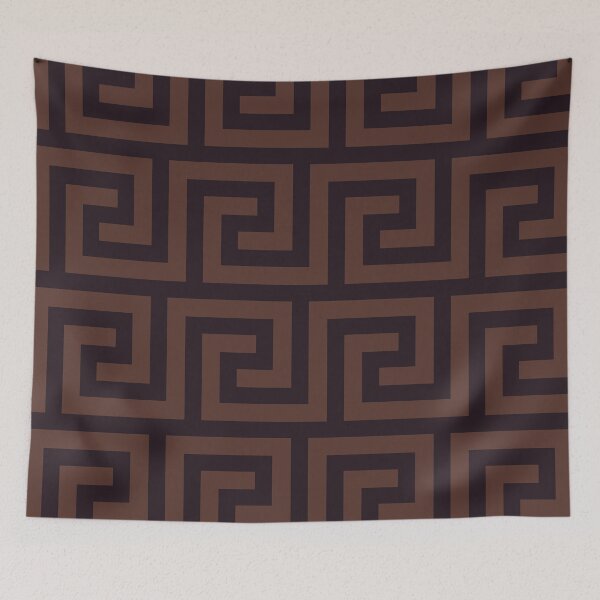 Item preview, dark academia minimalist greek pattern in brown and black  designed and sold by neopop.
