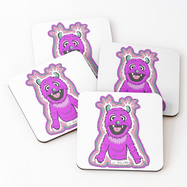Item preview, Cute Retro Purple Monster Puppet designed and sold by Intergalactic Unicorn: Art by Anna Schmidt.
