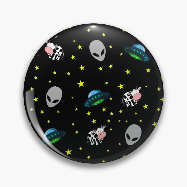 Item preview, Aliens, cow, ufo and stars pattern black background designed and sold by oxoxoxo.