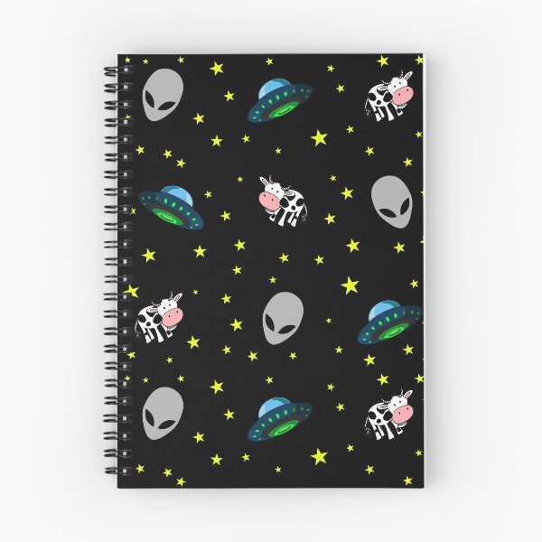 Item preview, Aliens, cow, ufo and stars pattern black background designed and sold by oxoxoxo.