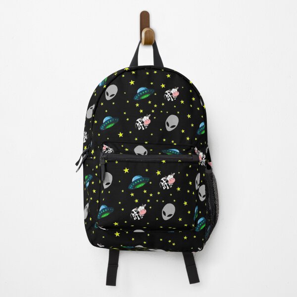 Item preview, Aliens, cow, ufo and stars pattern black background designed and sold by oxoxoxo.