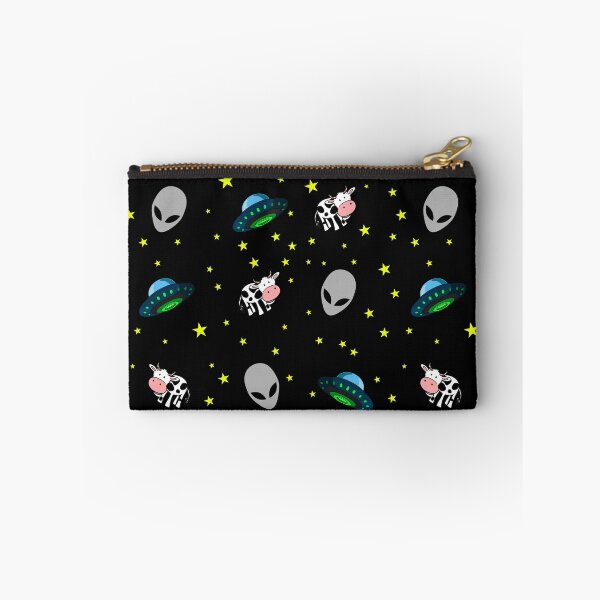 Item preview, Aliens, cow, ufo and stars pattern black background designed and sold by oxoxoxo.