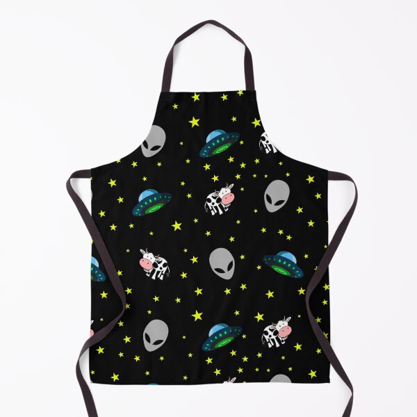 Item preview, Aliens, cow, ufo and stars pattern black background designed and sold by oxoxoxo.