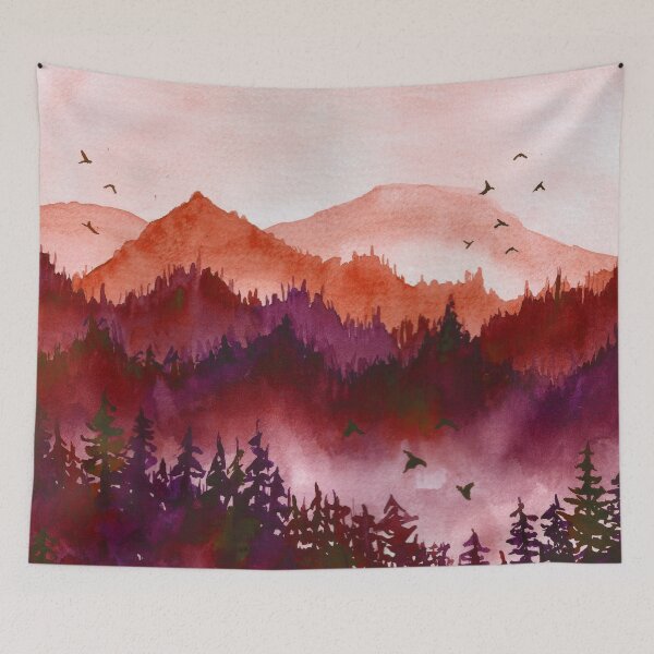 Item preview, Mist Me Away Mountain Landscape Watercolor designed and sold by watercolorado.