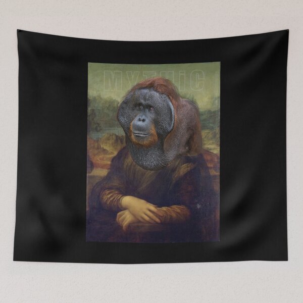 Item preview, orangutan Mona Lisa sticker designed and sold by MythicBrand.