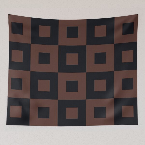 Item preview, minimalist squares in brown and black dark academia pattern designed and sold by neopop.