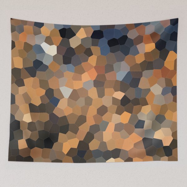 Item preview, Musselroe Bay Lichen in Coral and Charcoal  designed and sold by Jenie Yolland.