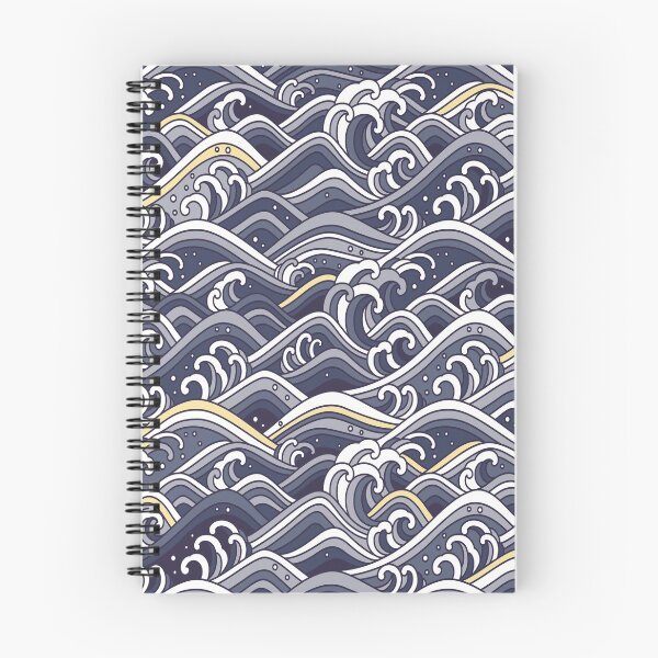 Item preview, Japanese Waves Blue, Gold and Grey designed and sold by Jenie Yolland.