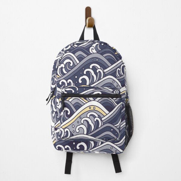 Item preview, Japanese Waves Blue, Gold and Grey designed and sold by Jenie Yolland.