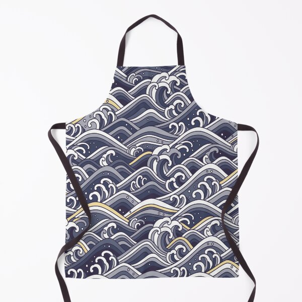 Item preview, Japanese Waves Blue, Gold and Grey designed and sold by Jenie Yolland.