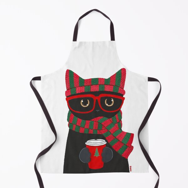 Item preview, Winter Black Cat With Coffee designed and sold by KilkennyCat Art.