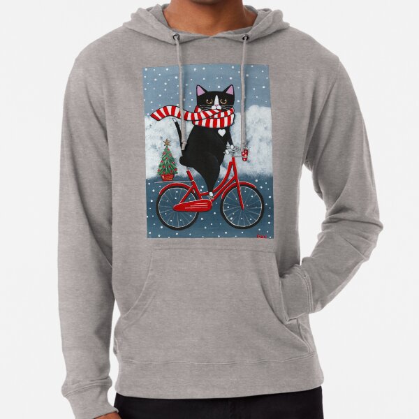 Artikel-Vorschau von Tuxedo Cat Winterradtour, designt und verkauft von KilkennyCat Art.
