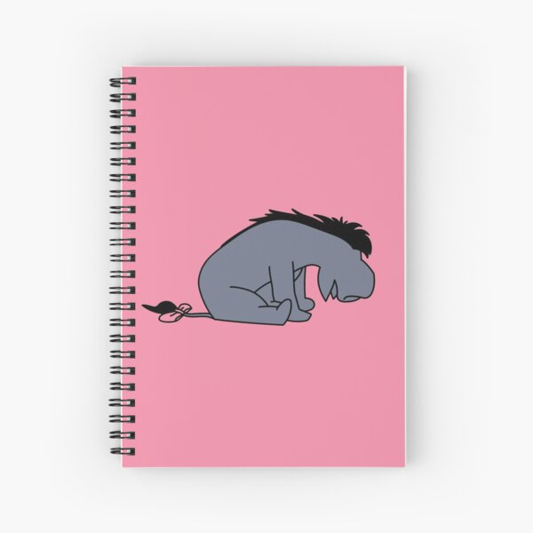 Sad Gray Donkey Outline Spiral Notebook