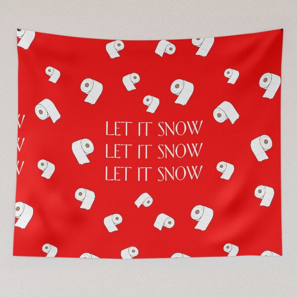 Item preview, Let It Snow Toilet flakes red background designed and sold by oxoxoxo.
