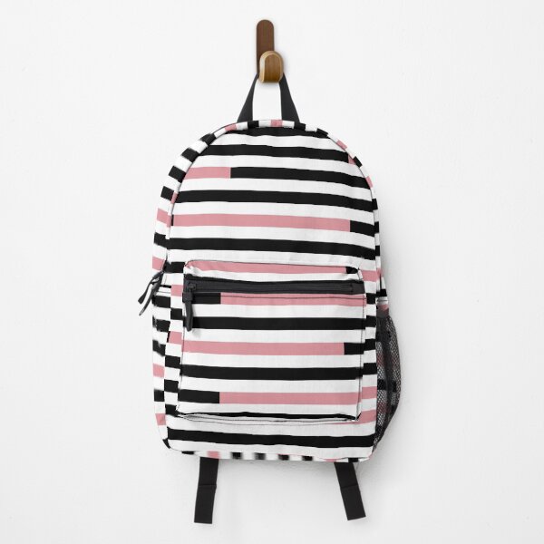 Item preview, Black, white, pink, horizontal line stripes designed and sold by Moyanana.