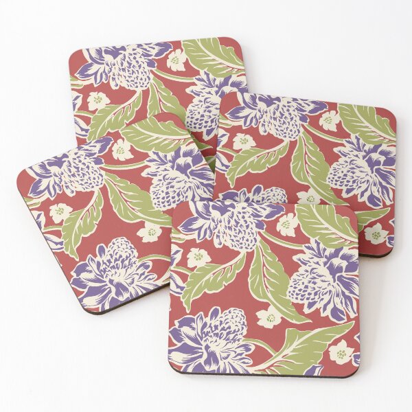 Item preview, Tropical Flowers (Carmine) designed and sold by Raqilu Designs.