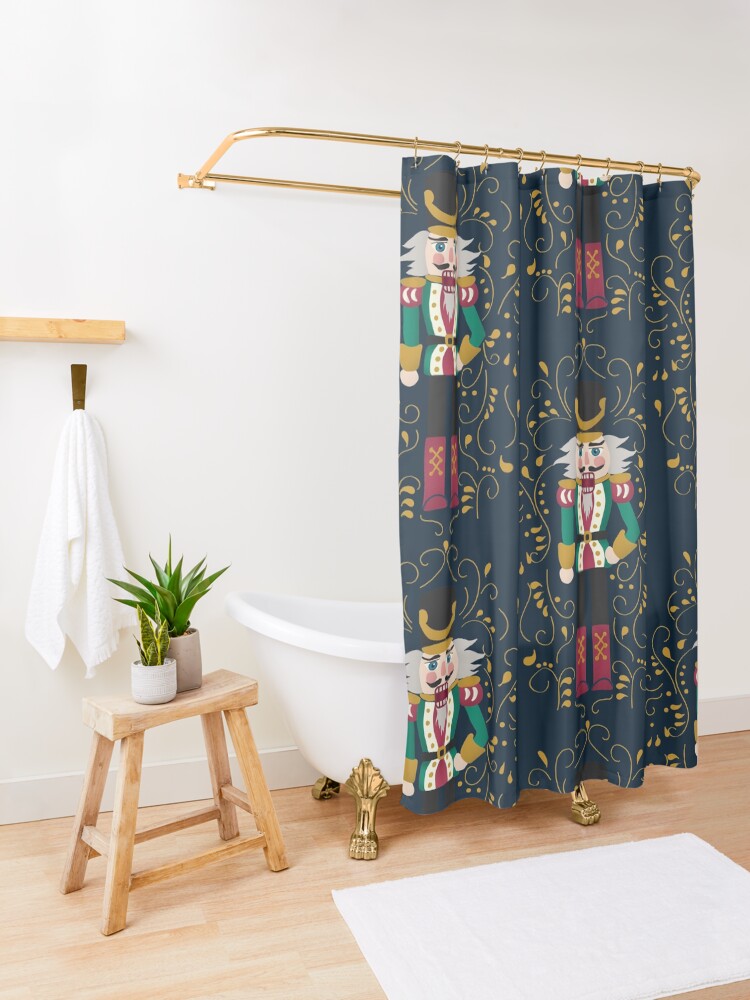 Thumbnail 3 of 5, Shower Curtain, Nutcraker soldier designed and sold by Sukistic.