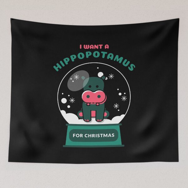Item preview, I Want A Hippopotamus For Christmas Snowglobe designed and sold by jacks-tees.