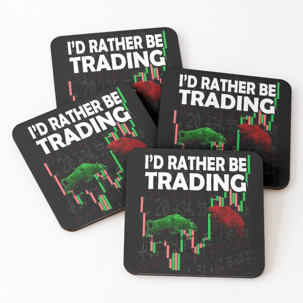Artikelvorschau, I'd Rather Be Trading - Bull vs Bear Stock Market Graphic entworfen und verkauft von Ye Old Shoppe.