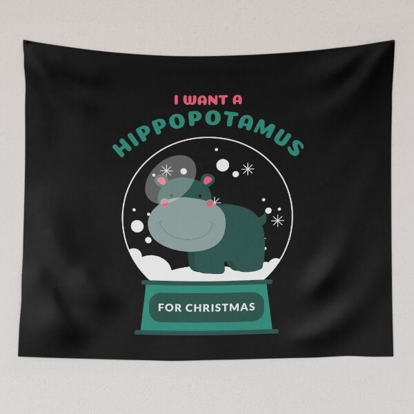 Item preview, I Want A Hippopotamus For Christmas Snowglobe designed and sold by jacks-tees.