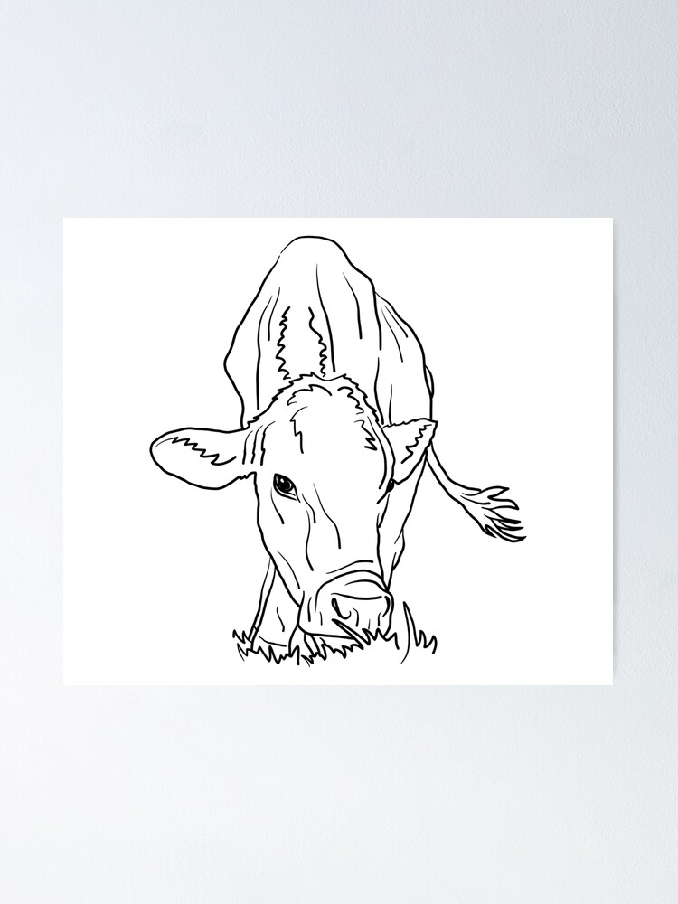 A Cow Eating Grass, Vector Art Illustration. More Drawings In My Gallery  Royalty Free SVG, Cliparts, Vectors, and Stock Illustration. Image 6177177.