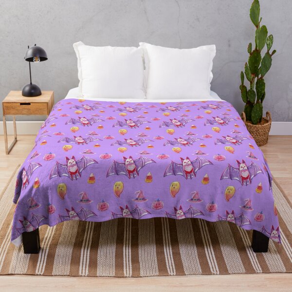 Purple Spooky Gummies Throw Blanket