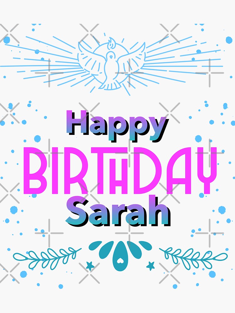 " Happy birthday Sarah" Sticker for Sale by hemerton | Redbubble