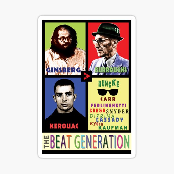 Ginsberg, Burroughs, Kerouac, and the Beat Generation Sticker
