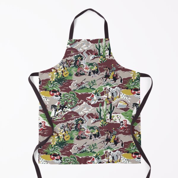 Item preview, Cowboy Western Barkcloth  designed and sold by Raqilu Designs.