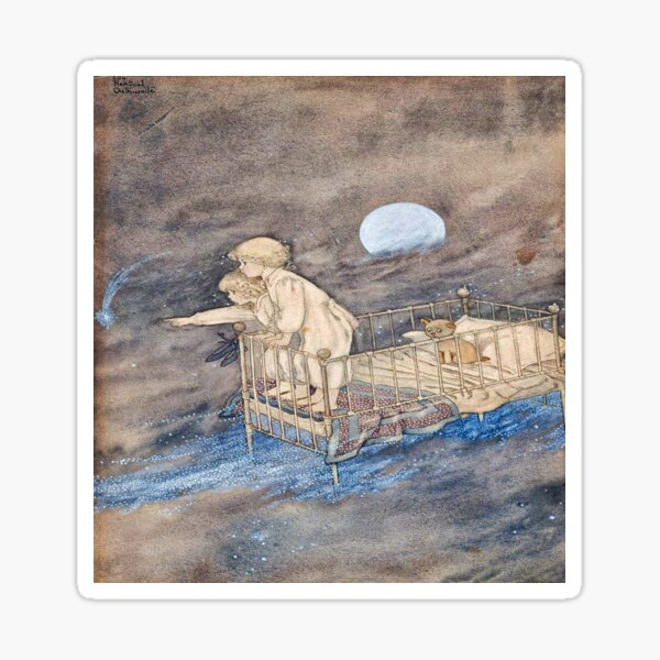 Item preview, Whimsical Children in Dreamland Vintage Artwork designed and sold by Bellathewilde.