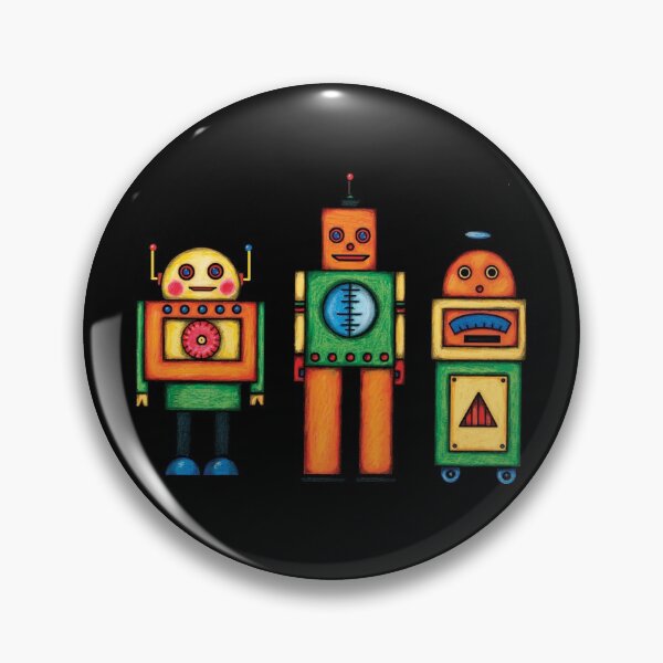Item preview, Three Retro Robot Friends designed and sold by Freddie Levin.