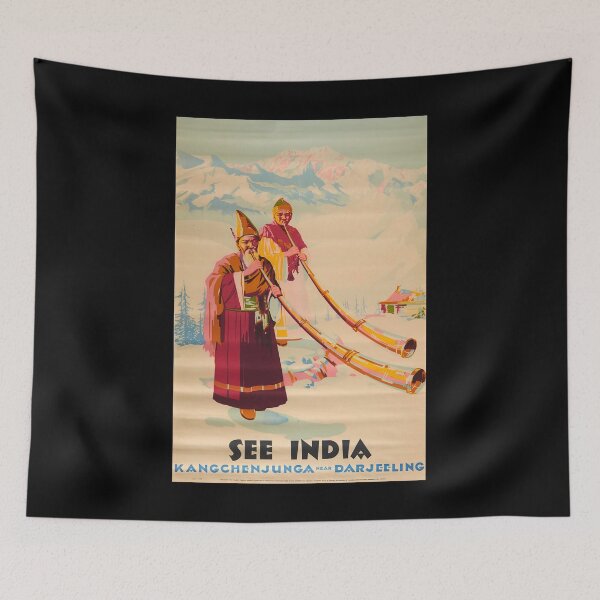 Item preview, See India retro poster designed and sold by CorasPosters.