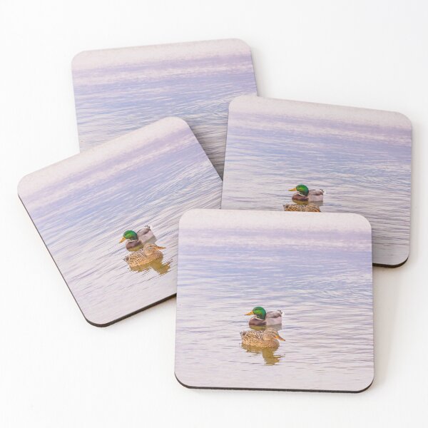 Item preview, Mallard Ducks on Winter Sunset Lake designed and sold by Amy Mitchell.
