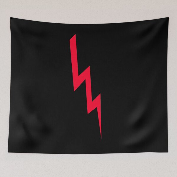 Item preview, Red Lightning Bolt Symbol black background designed and sold by oxoxoxo.