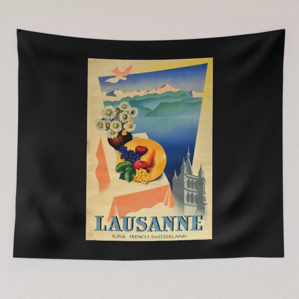 Item preview, Lausanne retro poster designed and sold by CorasPosters.